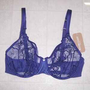 Maison Lejaby Flora Full Cup Floral Lace Bra Astral Blue 34D NWT Brand New